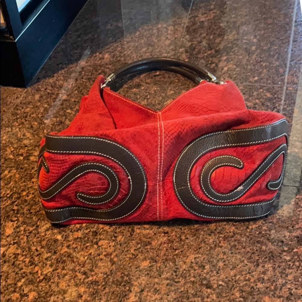 Italian Genuine Leather red bag - Picture 2 of 6